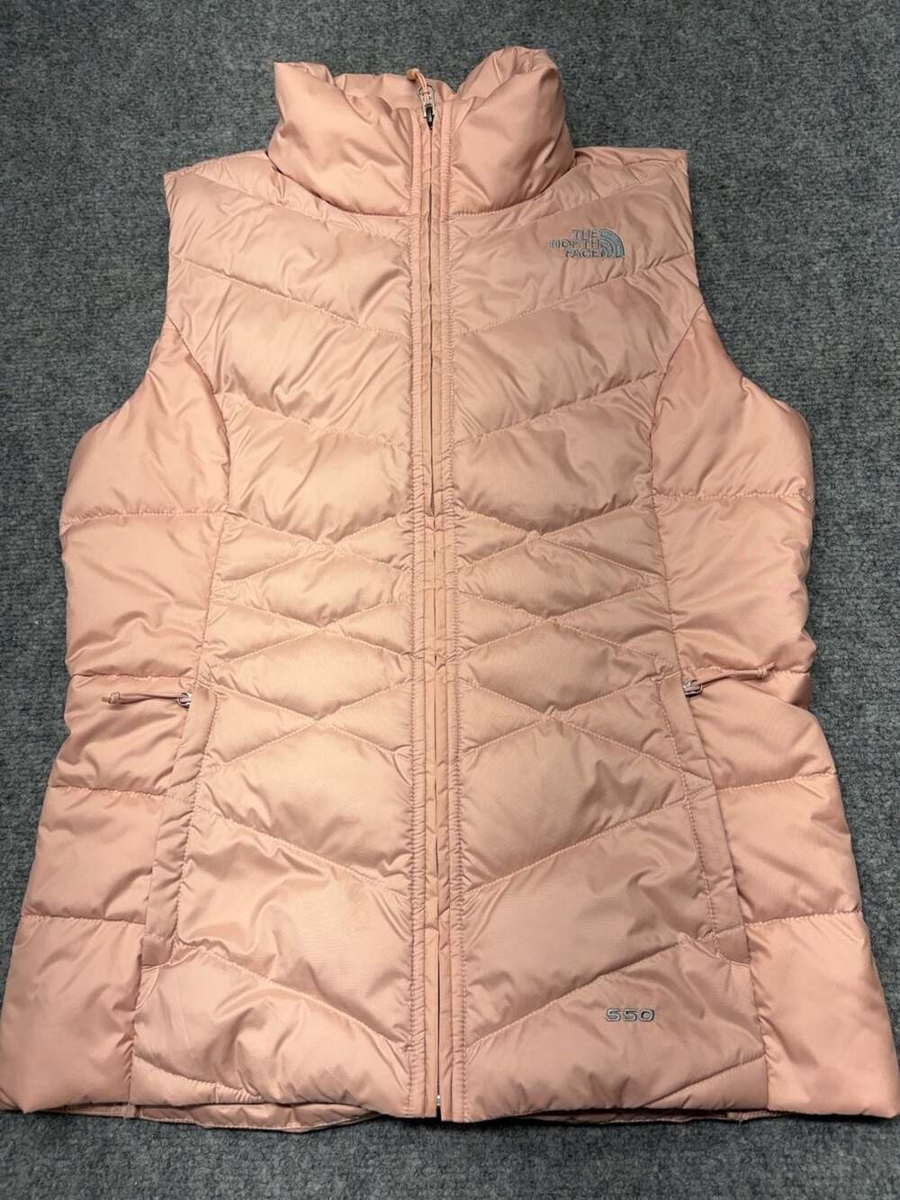 The North Face Puffer Vest Womens Small 550 Down Insulated pink Full Zip Bougie!